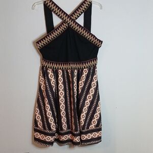 SHEIN Black and Coral Halter Sundress